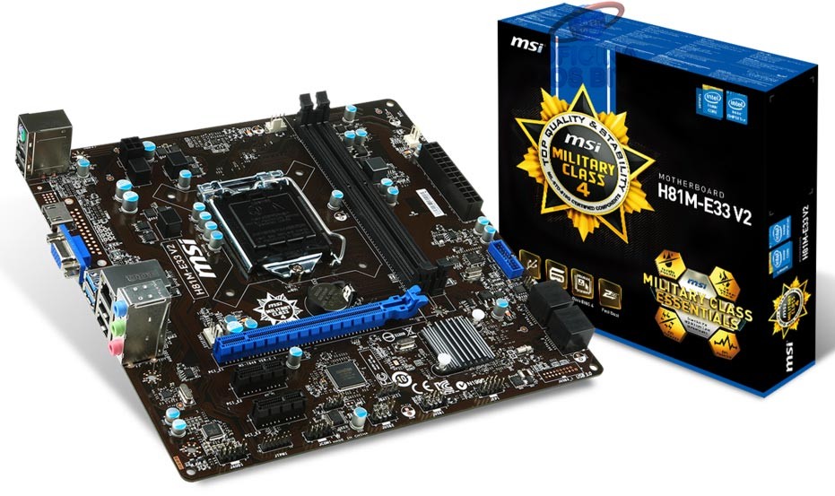 H81M-E33 - MSI - Placa Mae Core i3-i5-i7