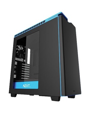 CA-H440W-M4 - Outros - Gabinete H440 Preto Fosco/Azul Lateral em Acrílico sem Fonte NZXT