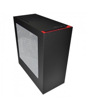 CA-S340MB-GR - Outros - Gabinete S340 Preto/Vermelho Lateral em Acrílico sem Fonte NZXT