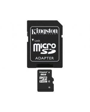 SDC4/8GB - Kingston - Cartão de Memória 8GB microSDHC Class com Adaptador SD