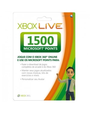 56P-00283 - Microsoft - Cartão Live 1500 points Xbox