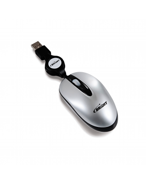129 - Outros - Mini Mouse Retrátil Prata USB Bright