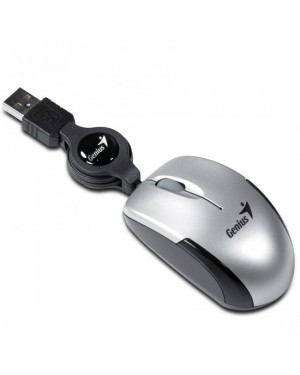 31010100102 - Outros - Mouse Wired Optical Notebook Micro Traveler USB 1200 DPI Prata Genius