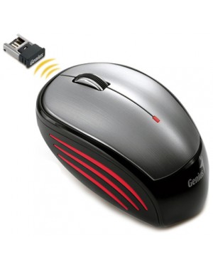 31030099109 - Outros - Mouse Wireless NX-6500 Preto e Cinza Metálico USB Genius