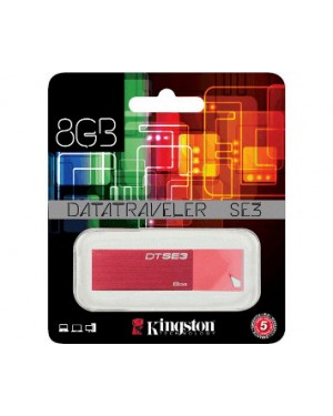 KC-U688G-4C1R - Kingston - Pen Drive 8GB USB 2.0 Custom Metalic DTSE Vermelho