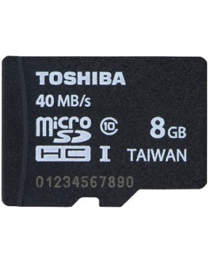 SD-C08GCT2F-TBR - Toshiba - Cartão de Memória 8GB Micro SD UHS-I Classe 10 Card + Adaptador