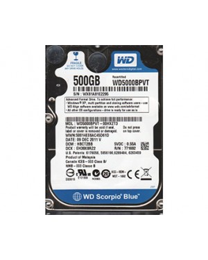 WD5000BPVT-00HXZT3 - Western Digital - HD Interno 500GB SATA 3.0Gb/s 5400rpm 8M