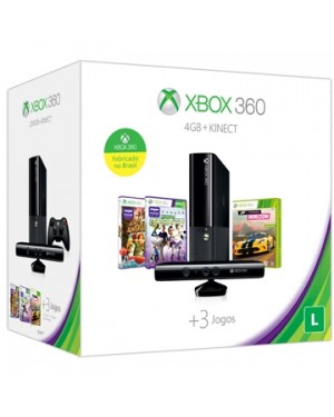 N7V-00085 - Microsoft - Xbox 360 Console 4GB com Kinect Edição Especial com 3 jogos