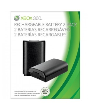 B4U-00040 - Microsoft - Xbox 360 Pack com 2 Bateria Recarregáveis para Controle sem Fio