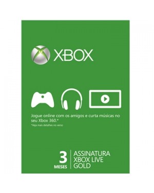 52K-00193 - Microsoft - Xbox Live Cartão Gold 3 meses