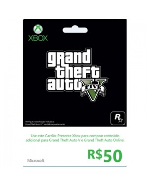 K4W-02731 - Microsoft - Xbox Live Cartão Presente R$ 50,00 GTA V