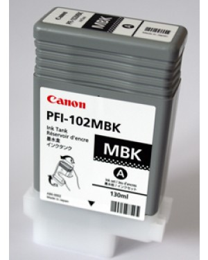 0894B001 - Canon - Cartucho de tinta PFI-102MBK pigmento preto fosco iPF500 iPF600 iPF700 iP710 iPF720