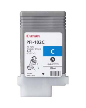 0896B001 - Canon - Cartucho de tinta PFI-102C ciano imagePROGRAF iPF500/iPF510/iPF610/iPF650/iPF710/iPF750