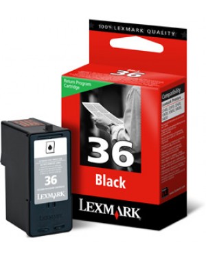 18C2130BP - Lexmark - Cartucho de tinta No.36 preto X3650/X4650/X6650/X5650/X6675/Z2420