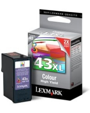18YX143BP - Lexmark - Cartucho de tinta No.43 ciano magenta amarelo X9350 Business Edition X4850 X7550 X6570 X9575 X6575