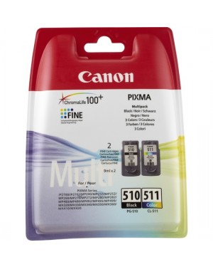 2970B011 - Canon - Cartucho de tinta PG-510 preto ciano magenta amarelo PIXMA iP2700 MP280