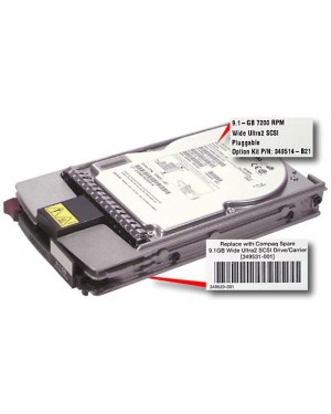 349531-001 - HP - HD disco rigido 1pol SCSI 91GB 7200RPM