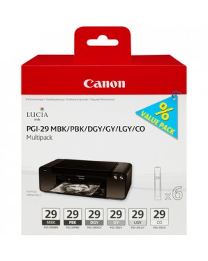 4868B018 - Canon - Cartucho de tinta PGI-29 preto cinzento escuro cinzento claro preto mate foto PIXMA PRO1