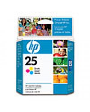 51625AL - HP - Cartucho de tinta 25 ciano magenta amarelo Deskjet 310/320/340C/400C/420C/500C/550C/560C