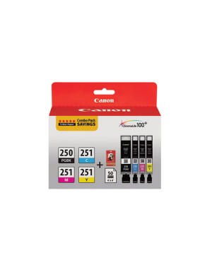 6497B004 - Canon - Cartucho de tinta PGI-250/CLI-251 ciano magenta pigmento preto amarelo PIXMA MG6620 MG5620 MG5420 MG7520 MX722 iP7220 MG6320 MG7120