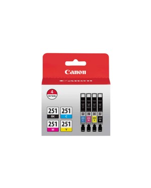 6513B004 - Canon - Cartucho de tinta CLI-251 preto ciano magenta amarelo PIXMA MG6620 MG5620 MG5420 MG7520 MX722 iP7220 MG6320 MG7120