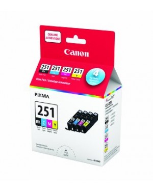 6513B009 - Canon - Cartucho de tinta CLI-251 preto ciano magenta amarelo PIXMA MX922 MX722 MG6320 MG5420