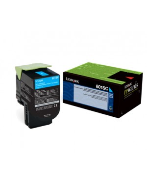 80C2SC0 - Lexmark - Toner 802SC ciano CX510de CX410de CX410e CX510dhe CX510dthe CX410dte CX310dn C