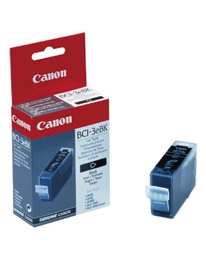 BCI-3EBK - Canon - Cartucho de tinta pigmento preto Bubble Jet: BJC 3000 6000 6100 6200 6500 i550 i560 i6500 i85