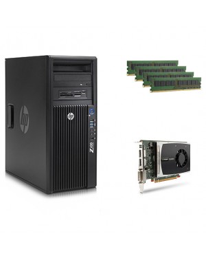 BWM477ET2 - HP - Desktop Z WORKSTATION BUNDLE (WM477ET+WS094ET+4xA2Z47AT) Z420 Quad-Core Xeon E5-1620 (3.6-3.8GHz) en NVIDIA Q2000 en 8GB