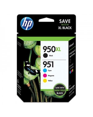 C2P43AE#301 - HP - Cartucho de tinta preto, ciano, magenta, amarelo 950XL