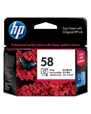 C6658AA - HP - Cartucho de tinta 58 foto preto ciano magenta Deskjet 5550