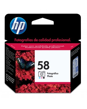 C6658AC - HP - Cartucho de tinta 58 preto ciano claro magenta clara Deskjet 5550