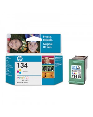 C9363HJ - HP - Cartucho de tinta 134 ciano magenta amarelo