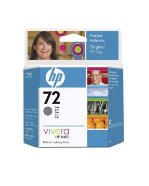 C9401A - HP - Cartucho de tinta 72 cinzento Designjet T610 T620 T770 T1100 T1200 HD T2300 T790 T1300
