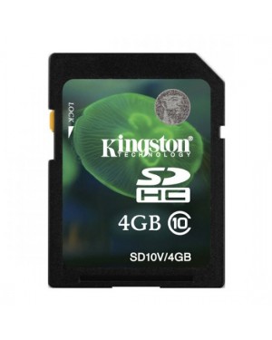 SD10V/4GB I - Kingston - Cartão de Memória 4GB Classe 10