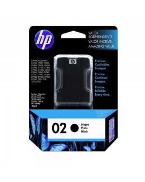 HP02PRETO - HP - Cartucho de Tinta 02 Preto