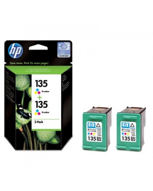 CB332HE - HP - Cartucho de tinta 135 ciano magenta amarelo Photosmart 8453 8153 2713 2613 375 325 Officejet 7413 731