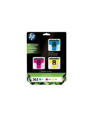 CB333EE - HP - Cartucho de tinta 363 ciano magenta amarelo Photosmart 3110 3210 3310 D6160 D7160 D7260 D7360 D7460 C