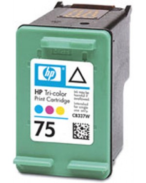 CB337W - HP - Cartucho de tinta 75 ciano magenta amarelo Officejet J6400