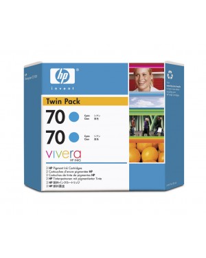 CB343A - HP - Cartucho de tinta 70 ciano Designjet Z2100 Z3200 Z3200ps Z5200 Z5400