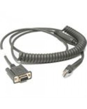 CBA-R37-C09ZAR - - Cabo Serial Zebra RS232 DB9 Conector Fêmea 9ft (2.8m) Espiralado Alimentação pelo Pino 9