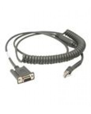 CBA-R46-C09ZBR - - Cabo Serial Zebra RS232 DB9 Conector Fêmea 9ft (2.8m) Espiralado Alimentação pelo Pino 9 TxD on 2