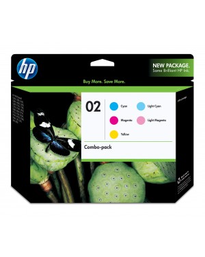 CC604FN - HP - Cartucho de tinta 02 ciano ciano claro magenta clara magenta amarelo Photosmart D7360