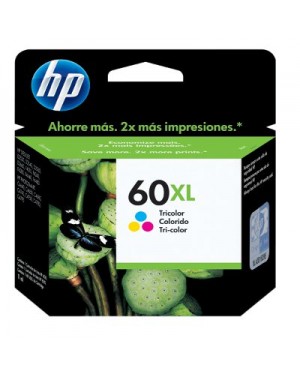 CC644WL - HP - Cartucho de tinta 60XL ciano magenta amarelo Deskjet D2560