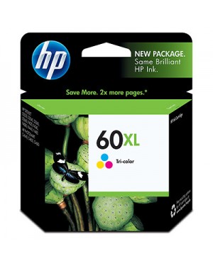 CC644WN - HP - Cartucho de tinta 60XL ciano magenta amarelo Deskjet D2560