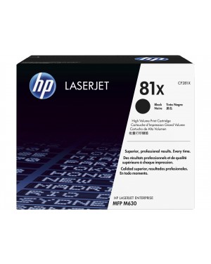 CF281XC - HP - Toner 81X preto LaserJet Enterprise Flow MFP M630