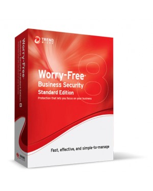 CS00709306 - Trend Micro - Software/Licença Worry-Free Business Security 8 Standard, GOV, Add, 12m, 251-1000u, ML