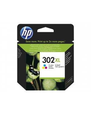 F6U67AE - HP - Cartucho de tinta 302XL ciano magenta amarelo Deskjet 1110 2130 AiO 2132 2134 3630 Officejet 3830 3832 383