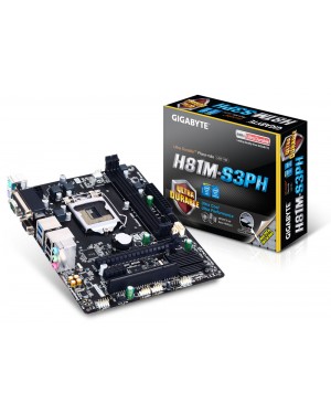 GA-H81M-S3PH - Gigabyte - Placa Mãe Core i3/i5/i7 1150 Aud/Vid/LAN uATX