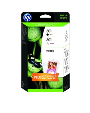 J3M81AE - HP - Cartucho de tinta 301 preto ciano magenta amarelo Deskjet 1000 1050 1050se 2000 20502050se 3000 3050 3050se